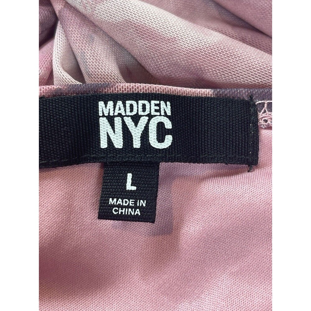 Y2K Babydoll Madden NYC Cocquette Pink Floral Lace Asymmetrical Slip Dress L - Picture 8 of 16